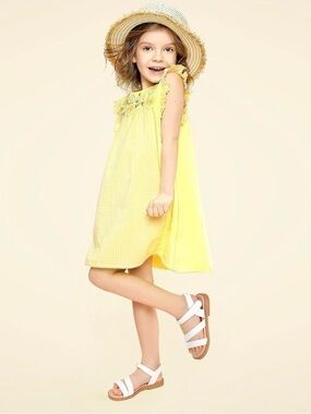 PANDANINJIA Girls Sandals Monica Summer Open Toe Flats Shoes Dress Sandals 2